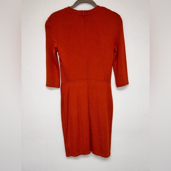 Top Shop Rust Orange 3/4 Sleeve Tulip Hem Dress NWOT size 4​​ - Picture 7 of 8